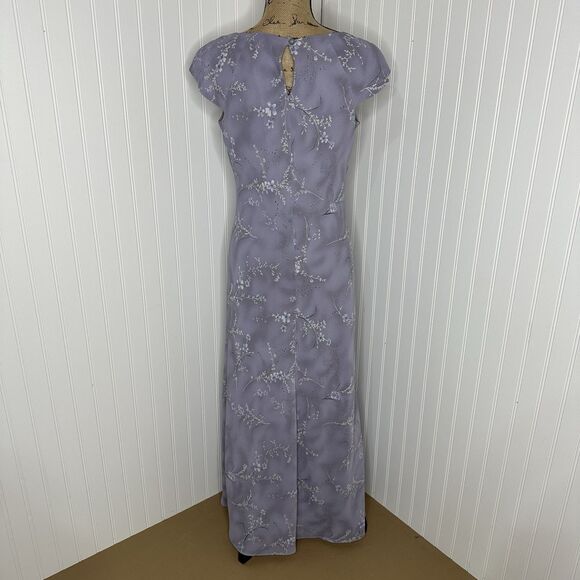 Vintage Tailor B Moss Floral Maxi Dress Womens Sz 8 Purple Fairy Church 90s Y2K - Picture 4 of 14